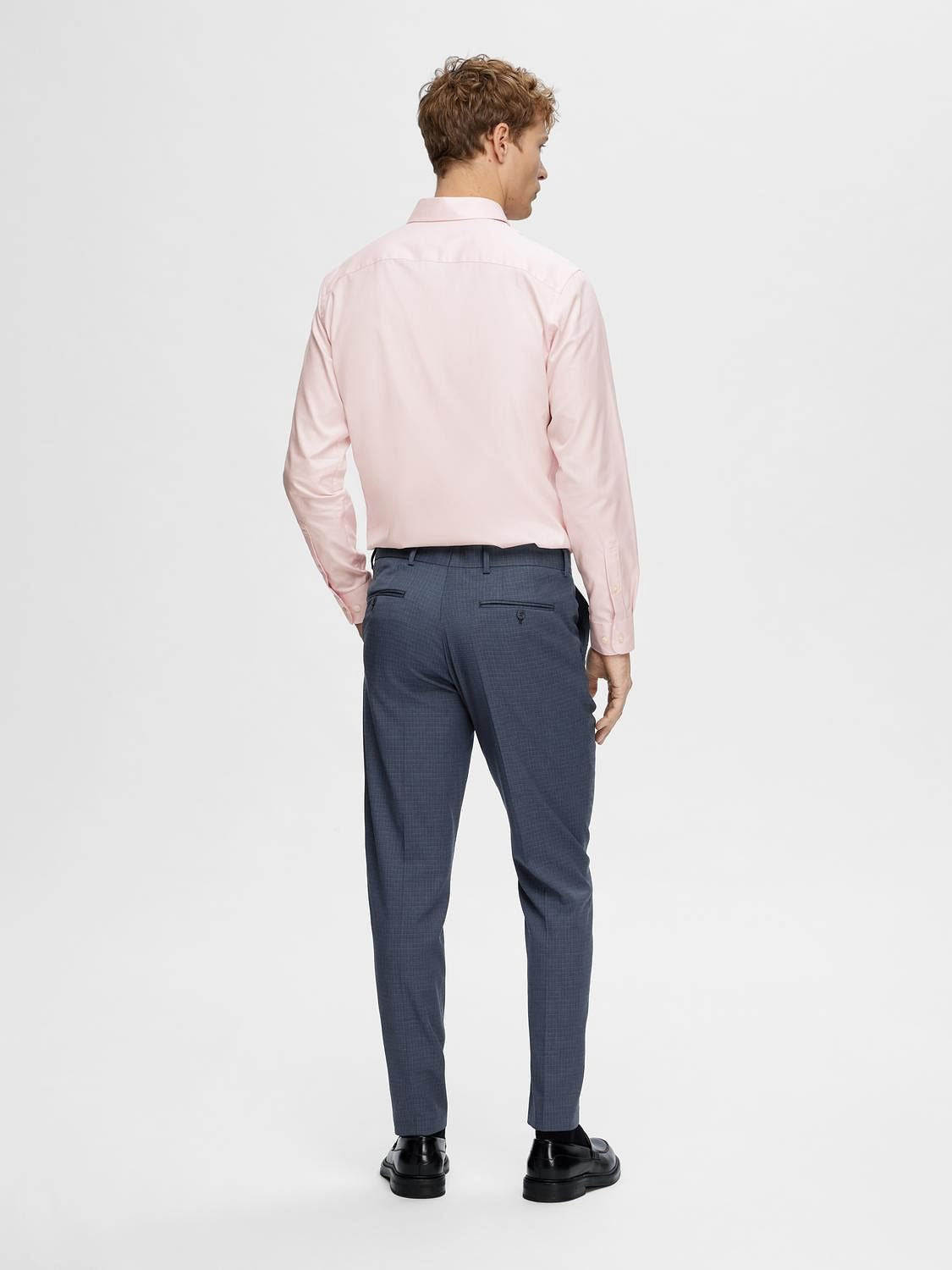 Pink Cotton Slim Full Sleeves Shirt