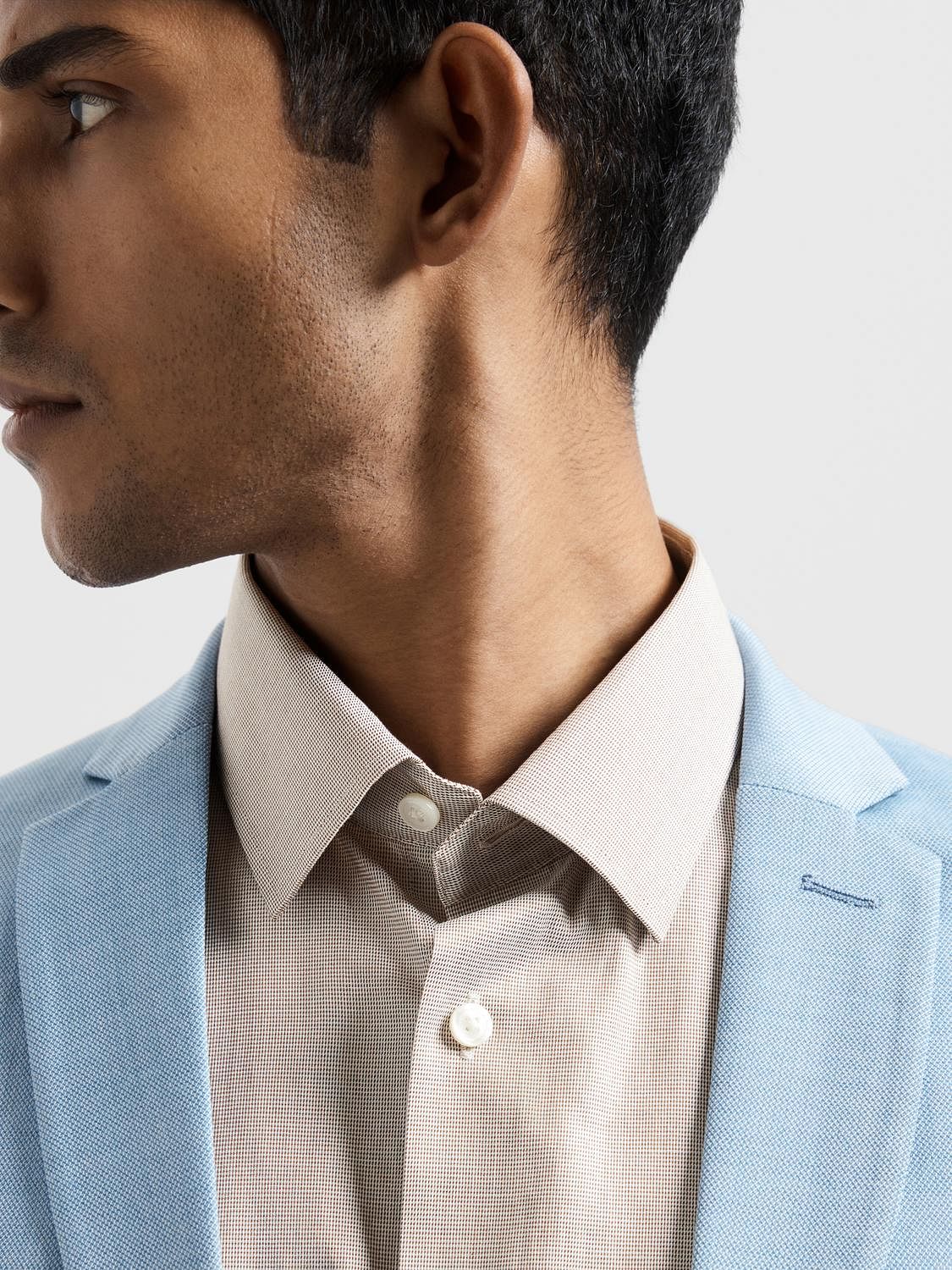 Brown Cotton Slim Full Sleeves Shirt