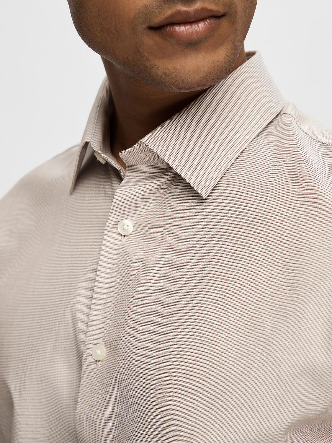 Brown Cotton Slim Full Sleeves Shirt