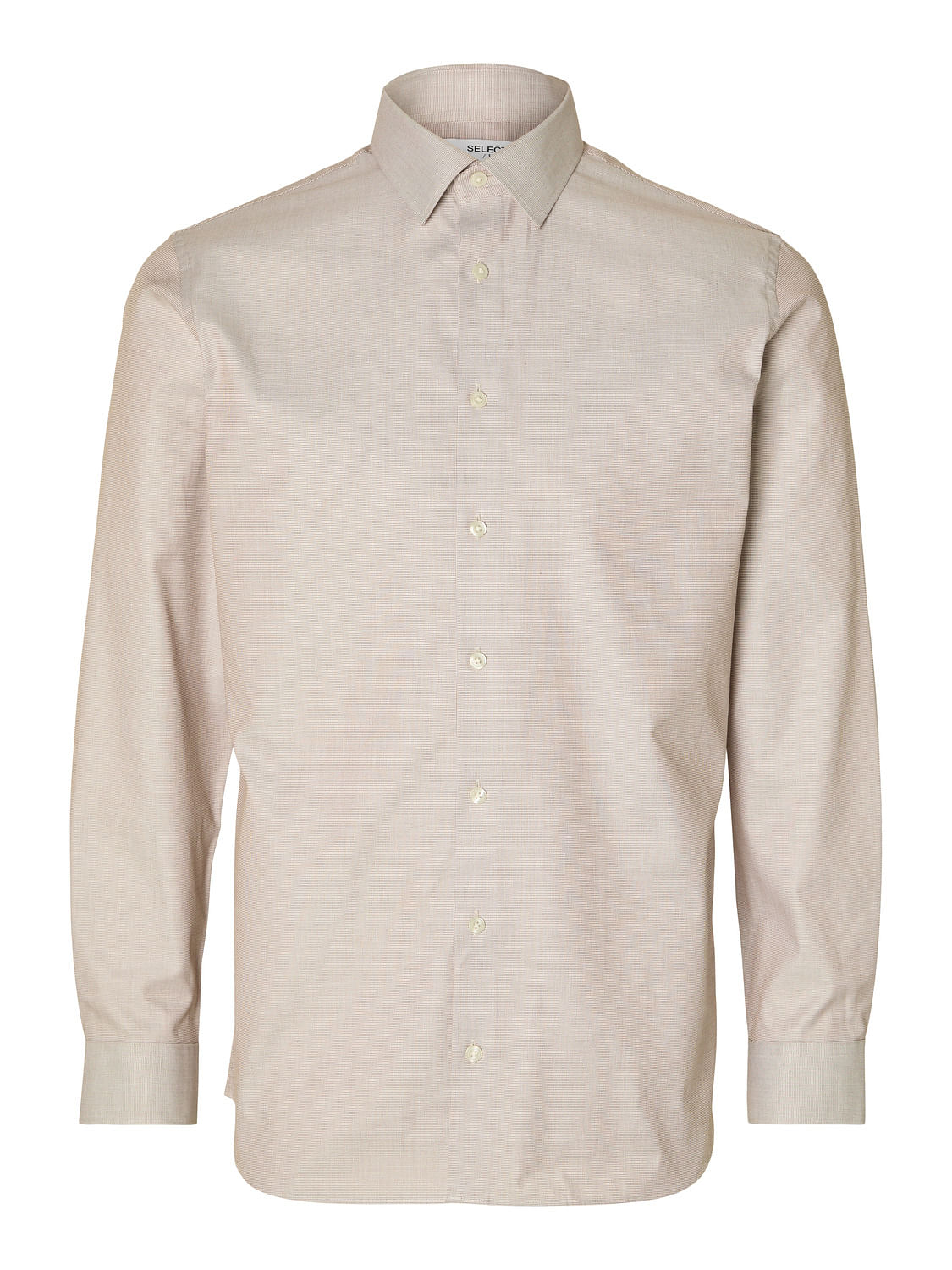 Brown Cotton Slim Full Sleeves Shirt