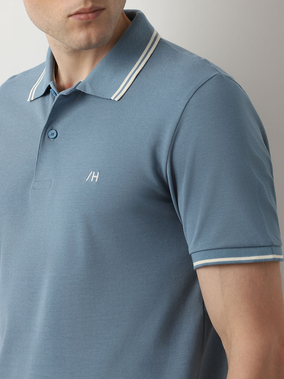 Blue Organic Cotton Polo T-shirt
