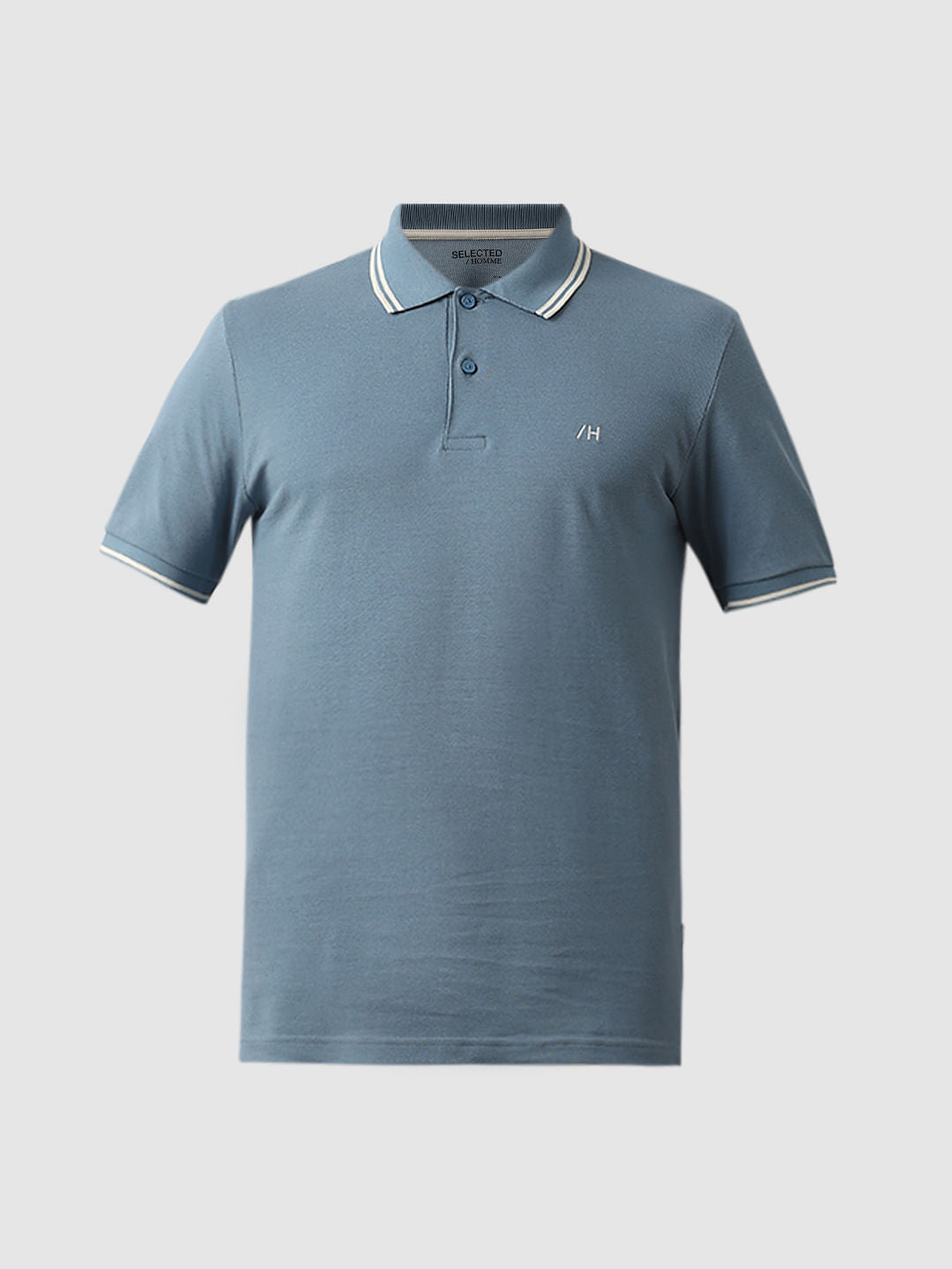 Blue Organic Cotton Polo T-shirt