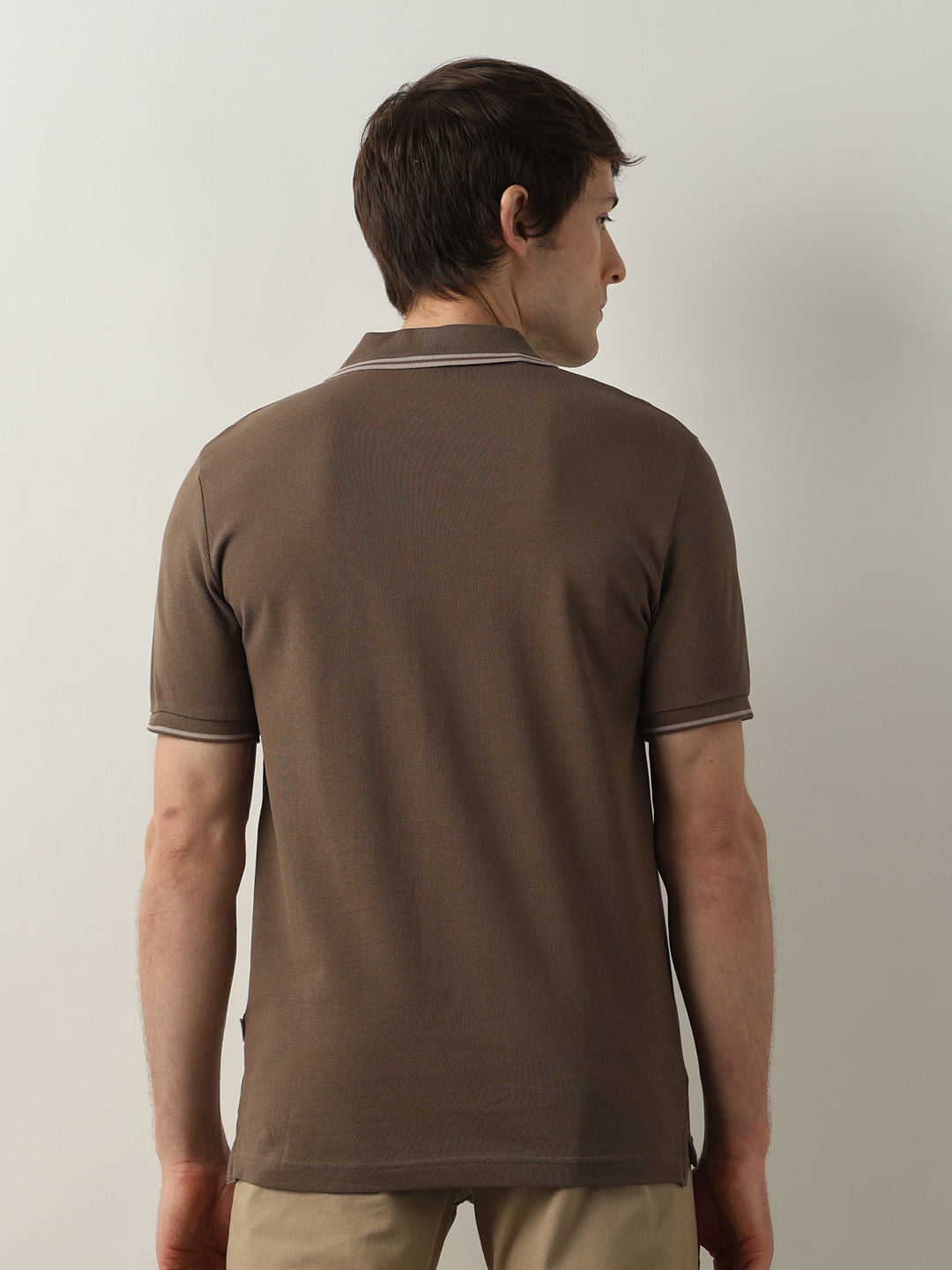 Dark Brown Organic Cotton Polo T-shirt