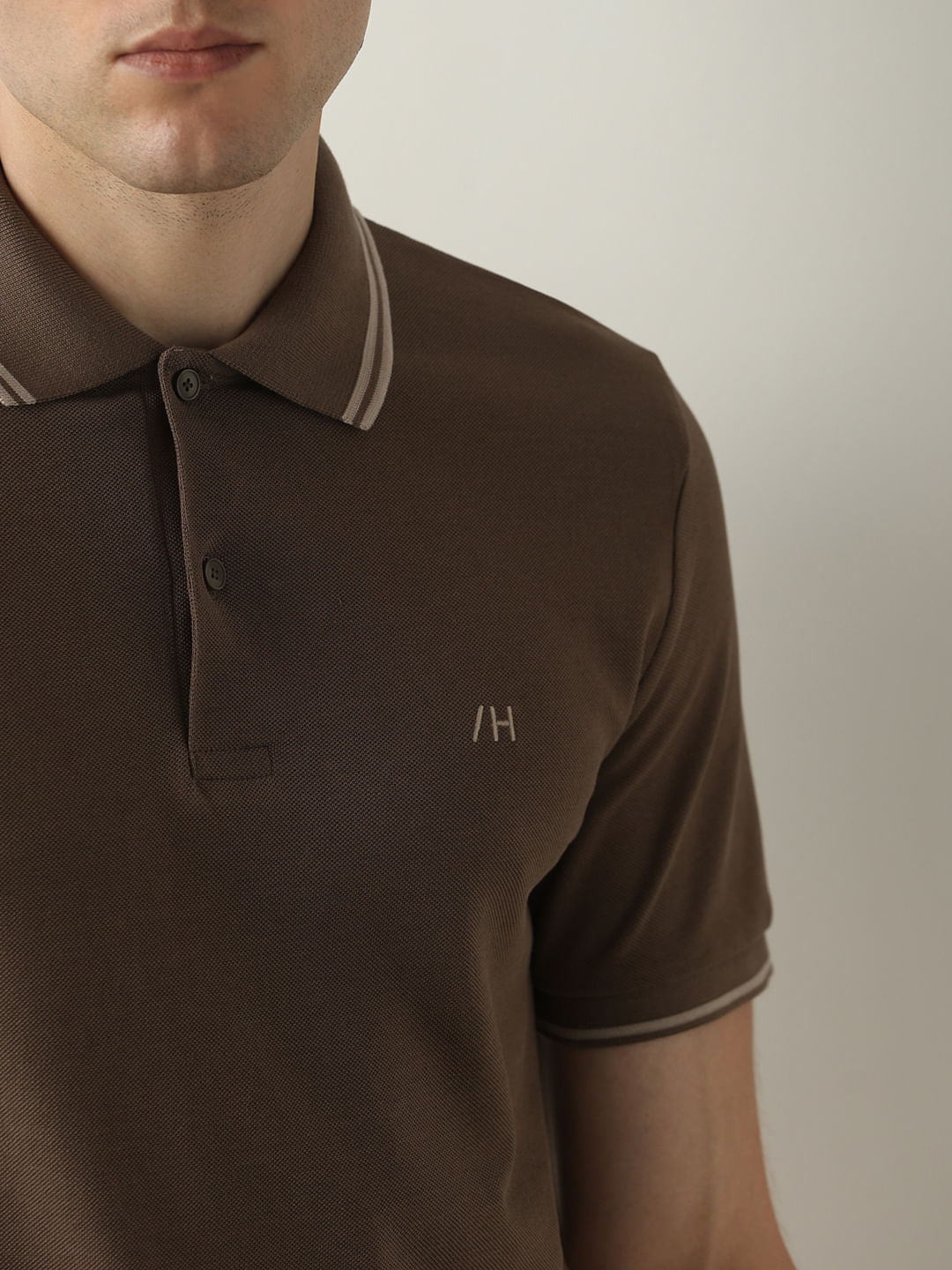 Dark Brown Organic Cotton Polo T-shirt