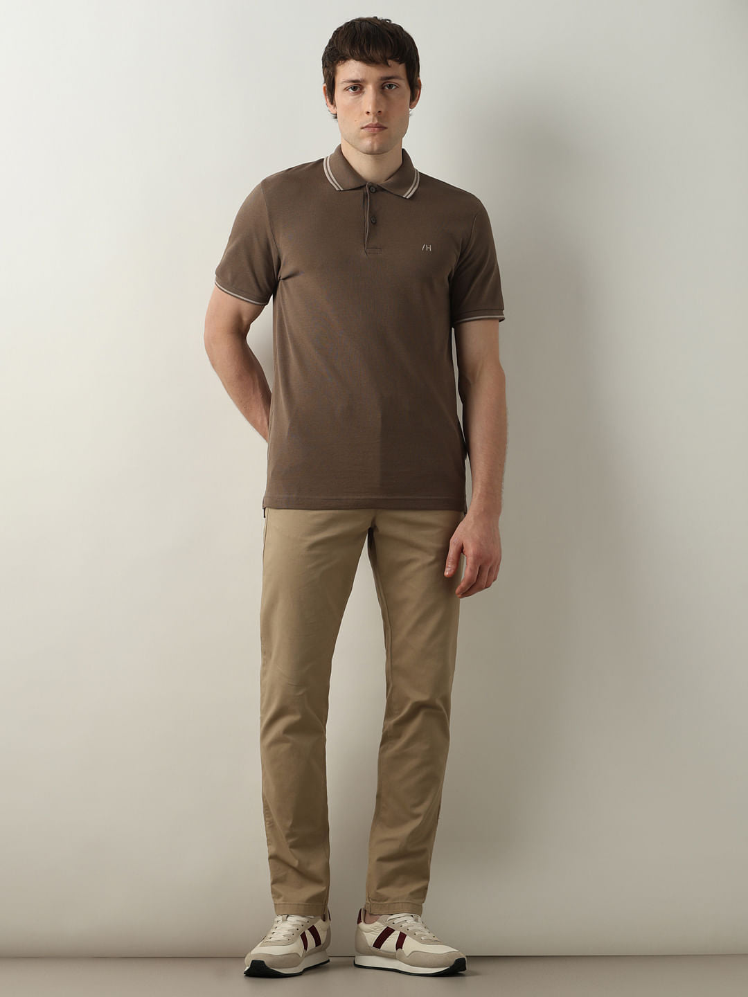 Dark Brown Organic Cotton Polo T-shirt