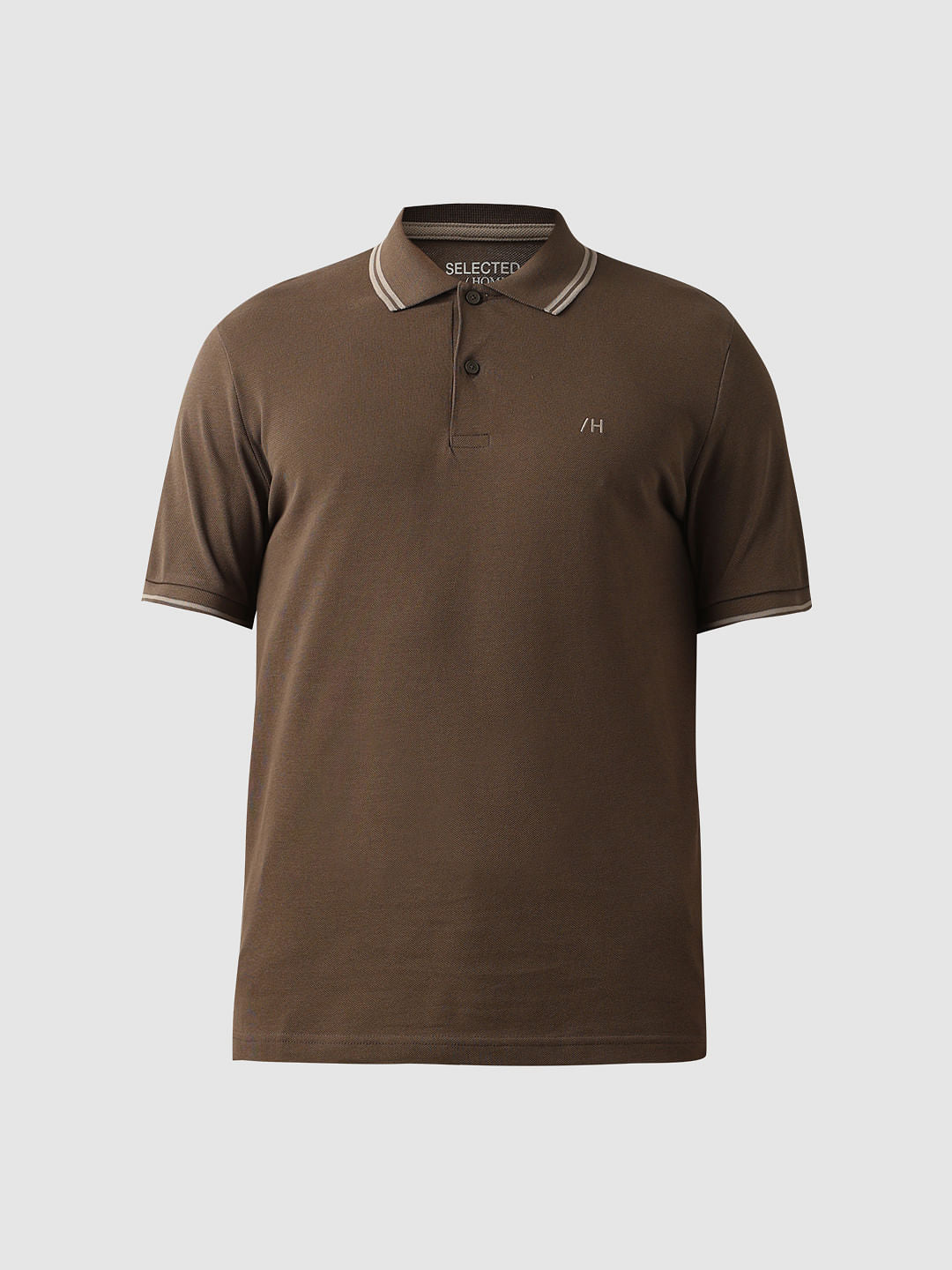 Dark Brown Organic Cotton Polo T-shirt