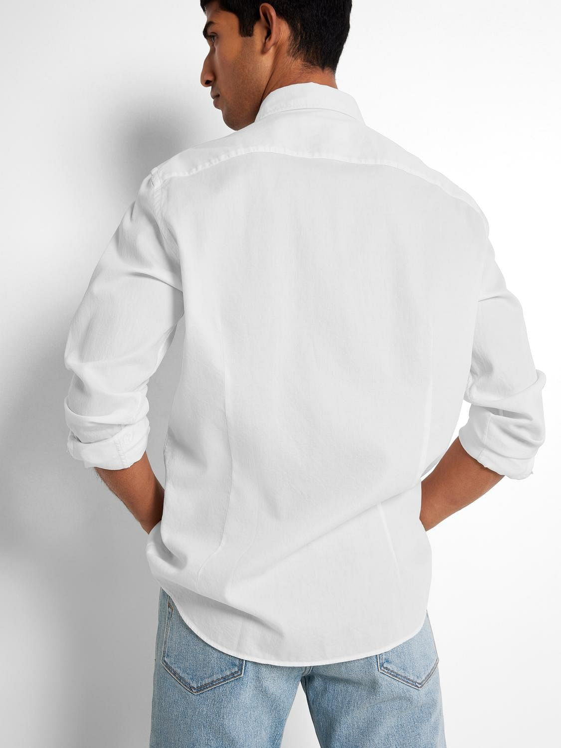 White Cotton Full Sleeves Shirt