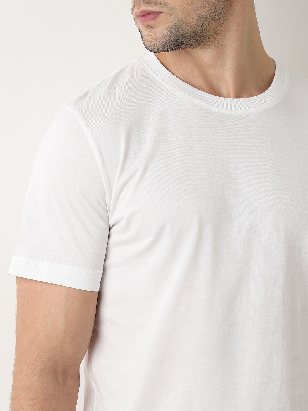 White Organic Cotton Crew Neck T-shirt