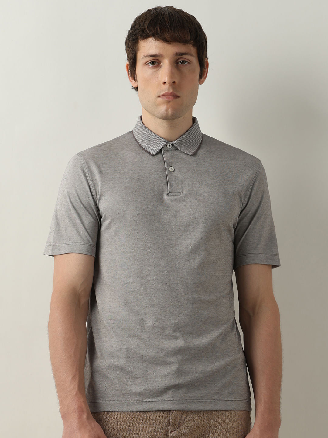 Grey Coolmax Polo T-Shirt
