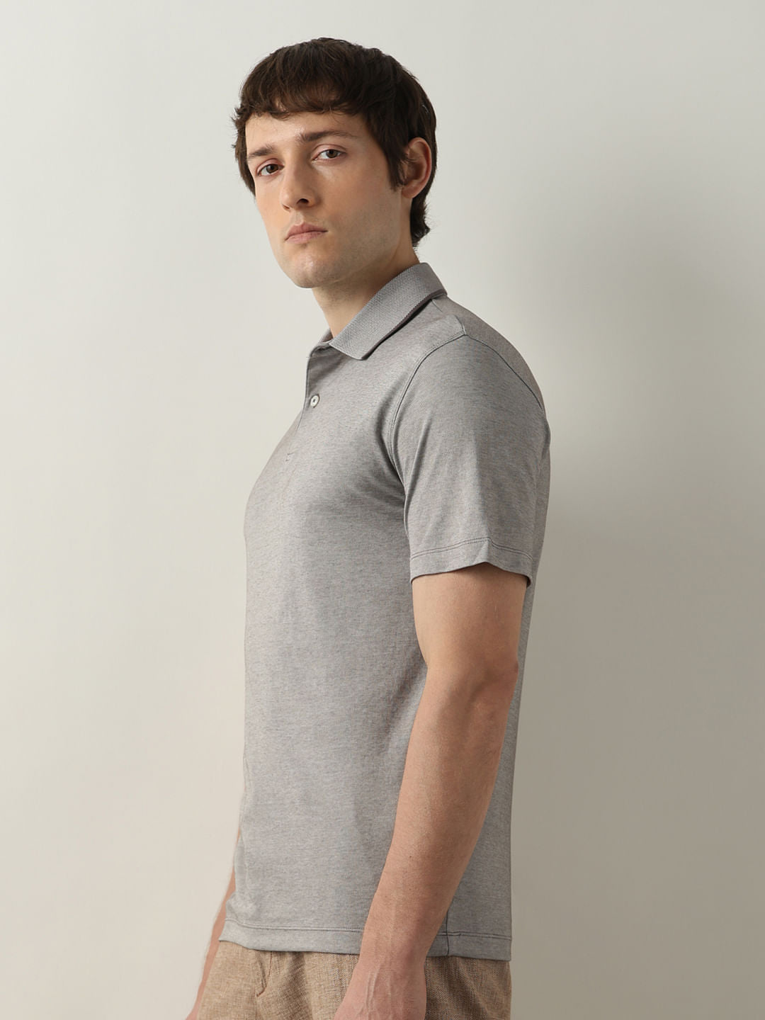 Grey Coolmax Polo T-Shirt