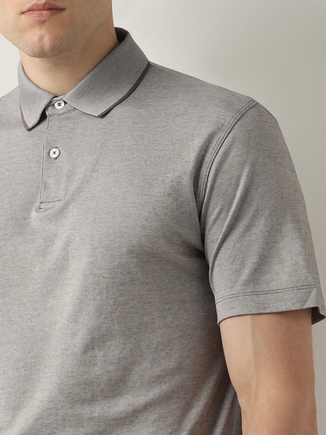 Grey Coolmax Polo T-Shirt