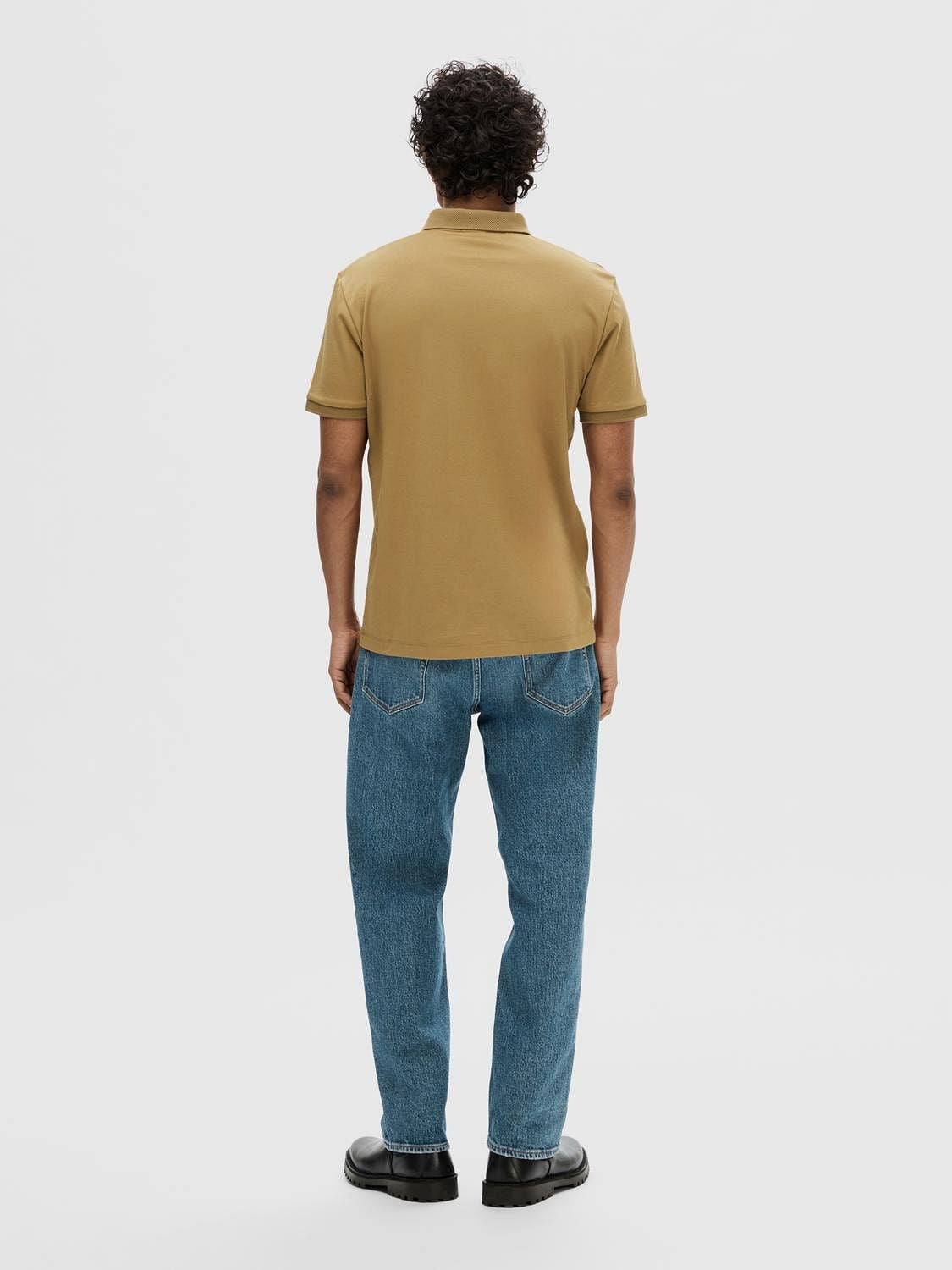 Brown Zip-Up Polo T-shirt