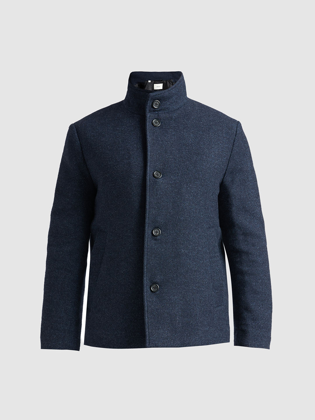 Dark Blue Wool Blend Jacket