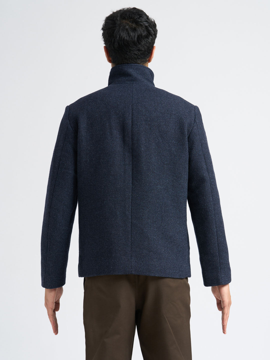 Dark Blue Wool Blend Jacket