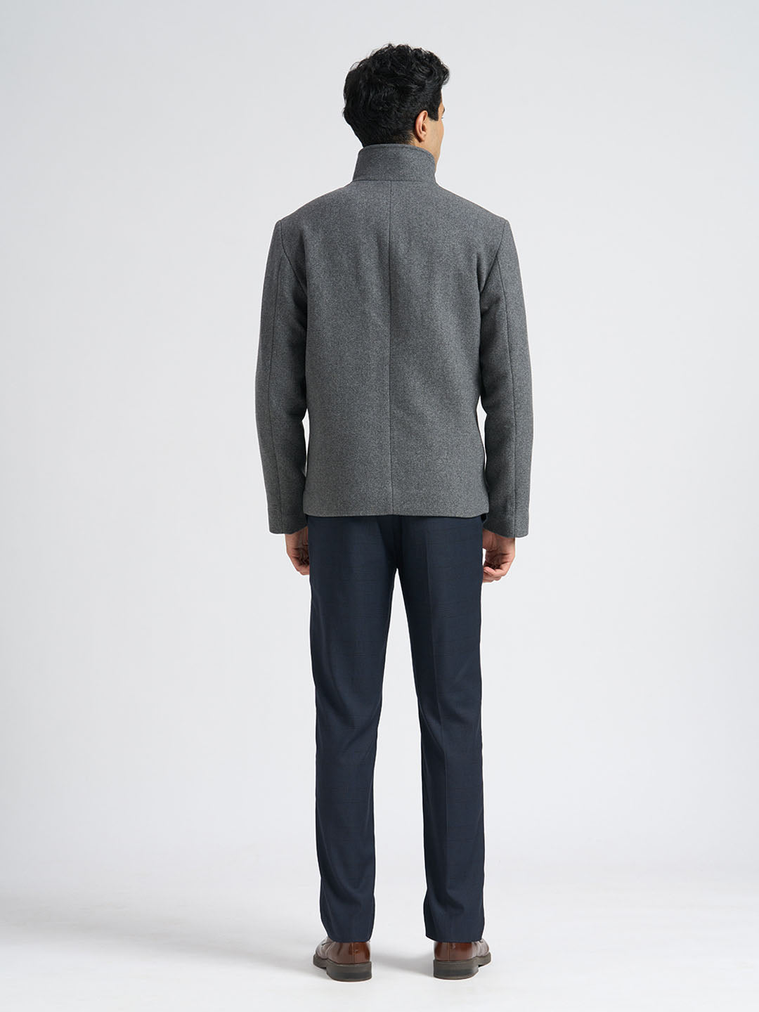 Grey Wool Blend Jacket