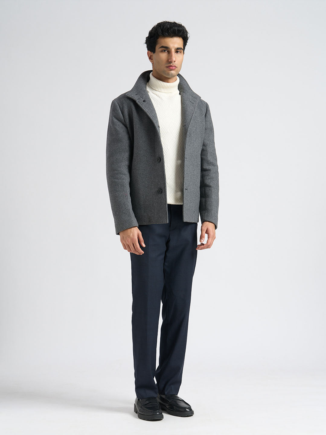 Grey Wool Blend Jacket