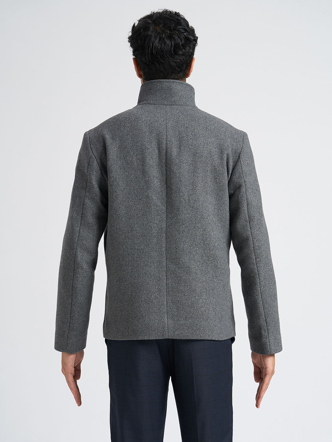 Grey Wool Blend Jacket