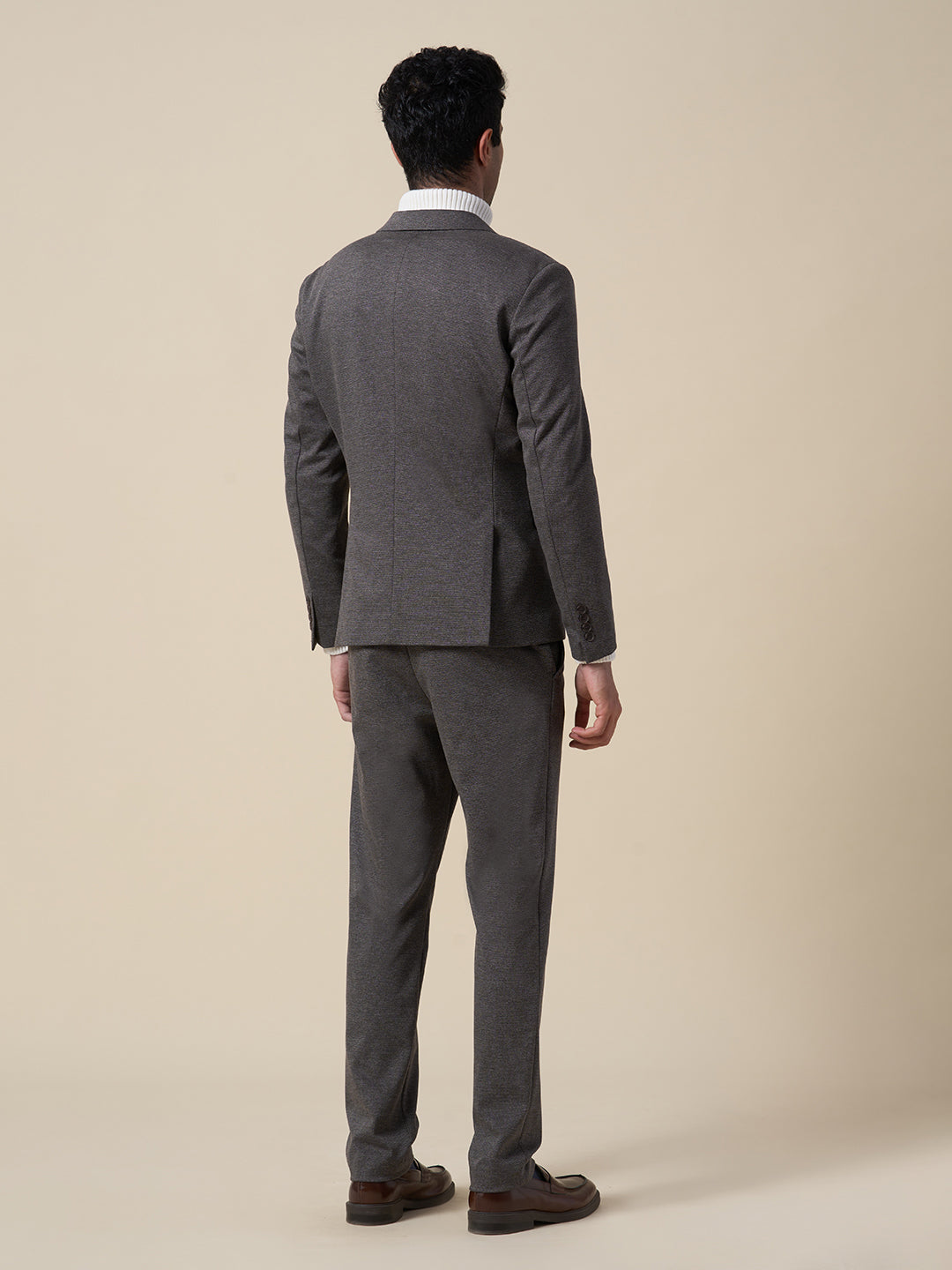 Suit-Set Tailored Jersey Blazer