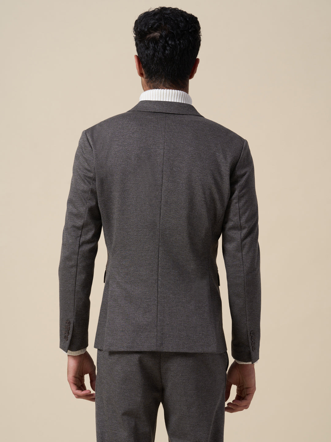 Suit-Set Tailored Jersey Blazer