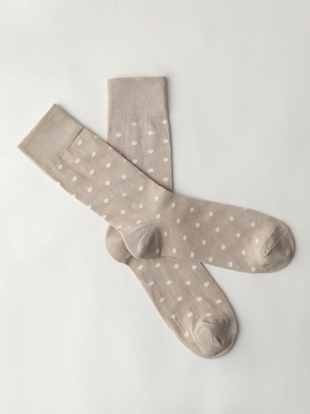 Beige Dotted Socks