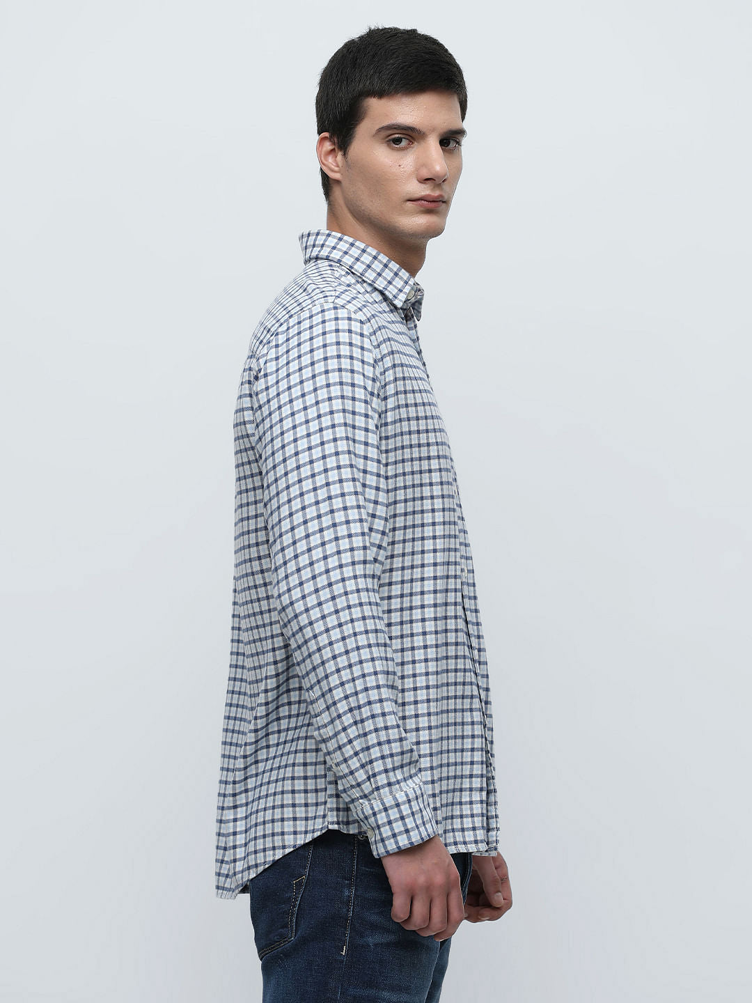 Blue Check Full Sleeves Shirt