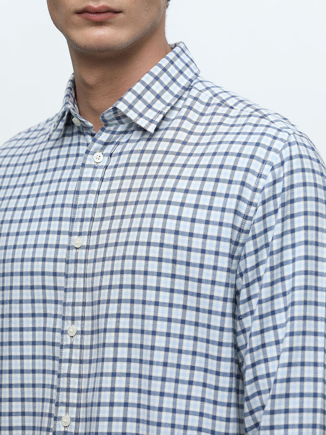 Blue Check Full Sleeves Shirt