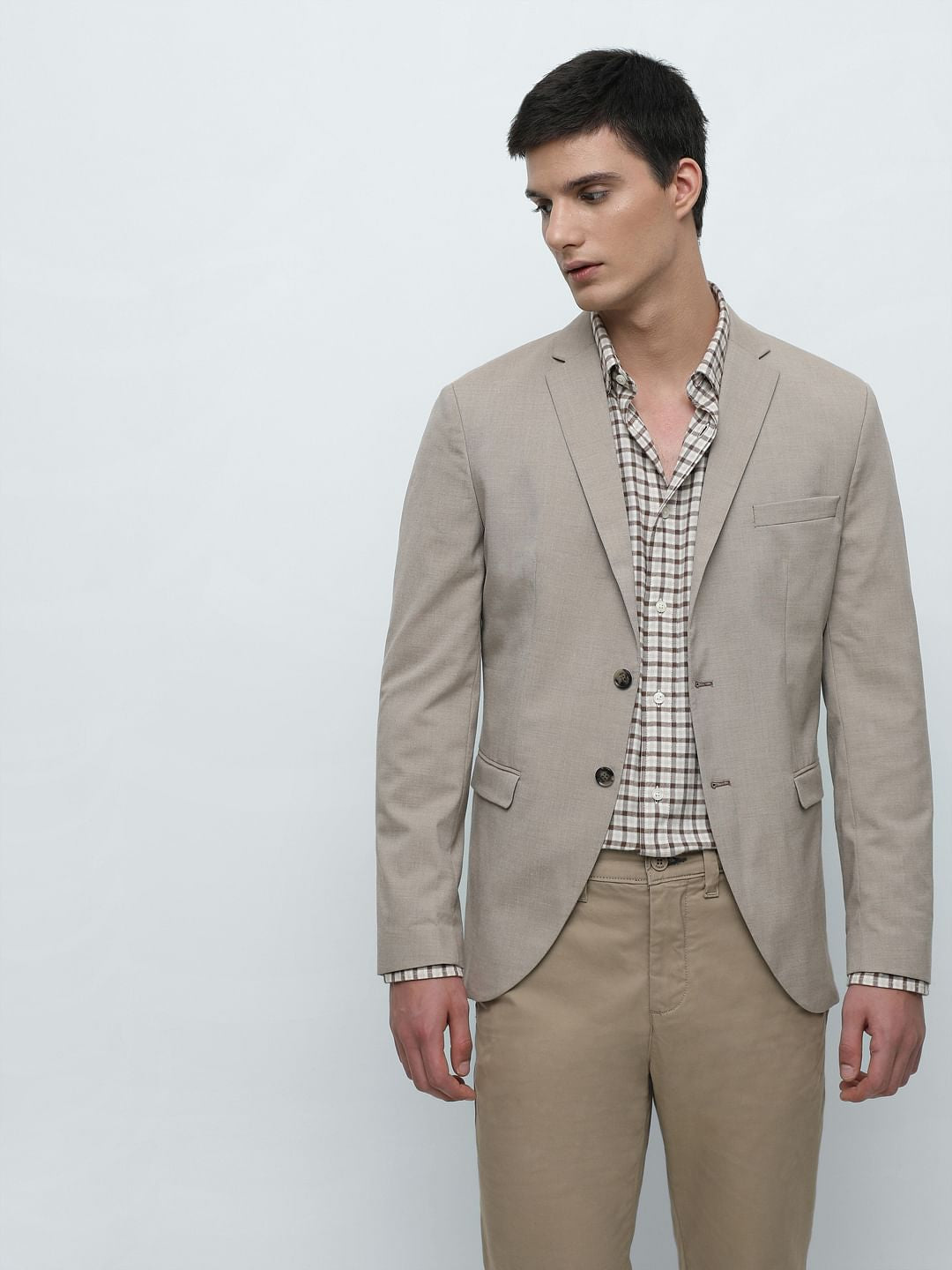 Brown Check Full Sleeves Shirt