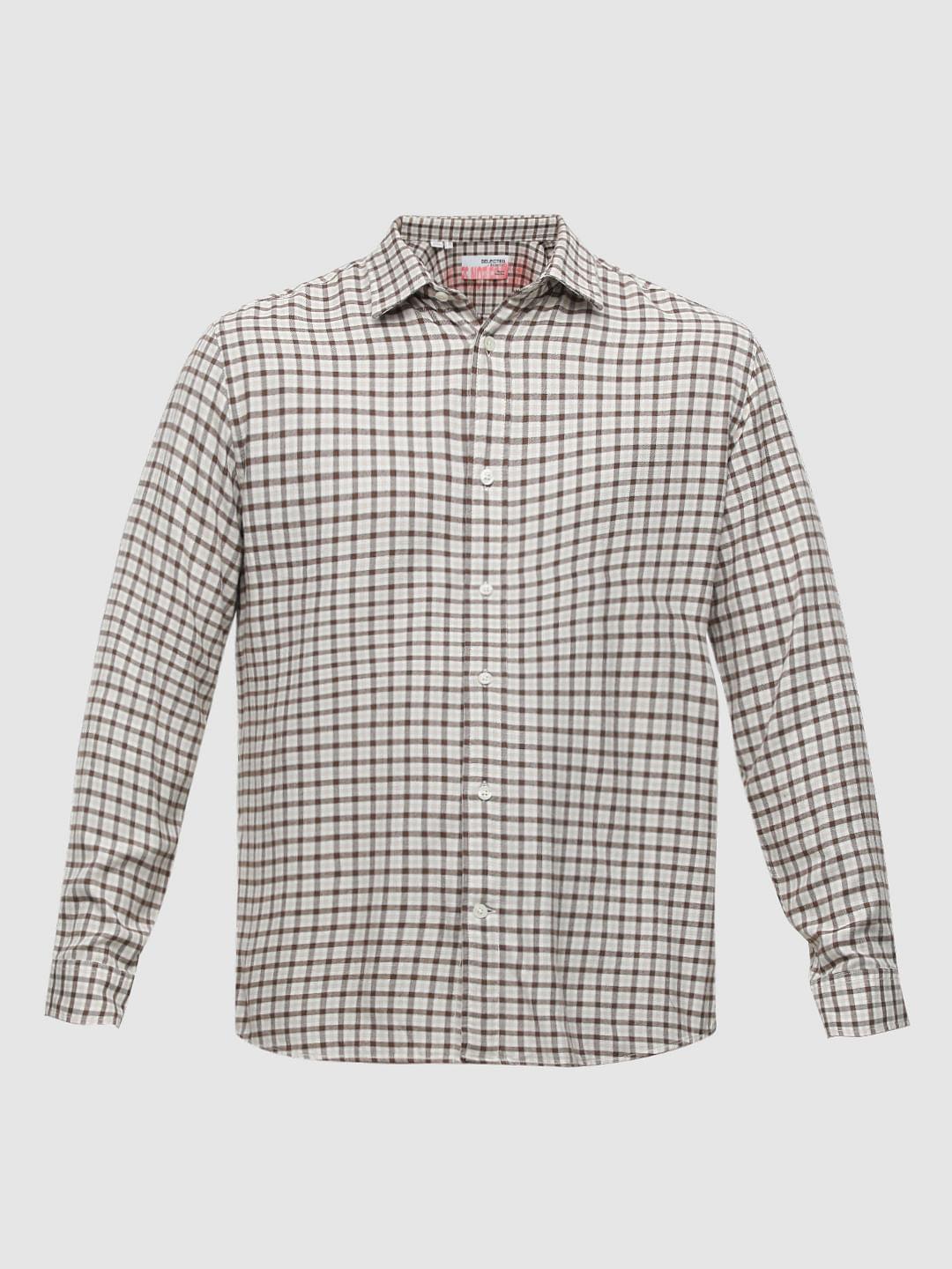 Brown Check Full Sleeves Shirt