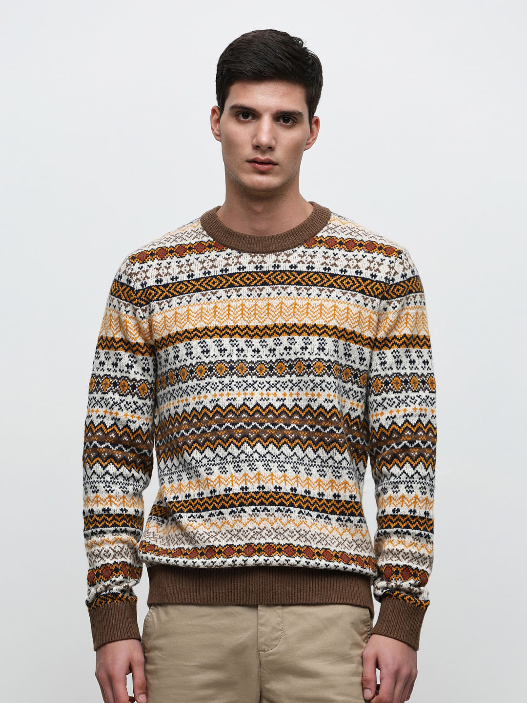 Brown FAIR ISLE Pullover