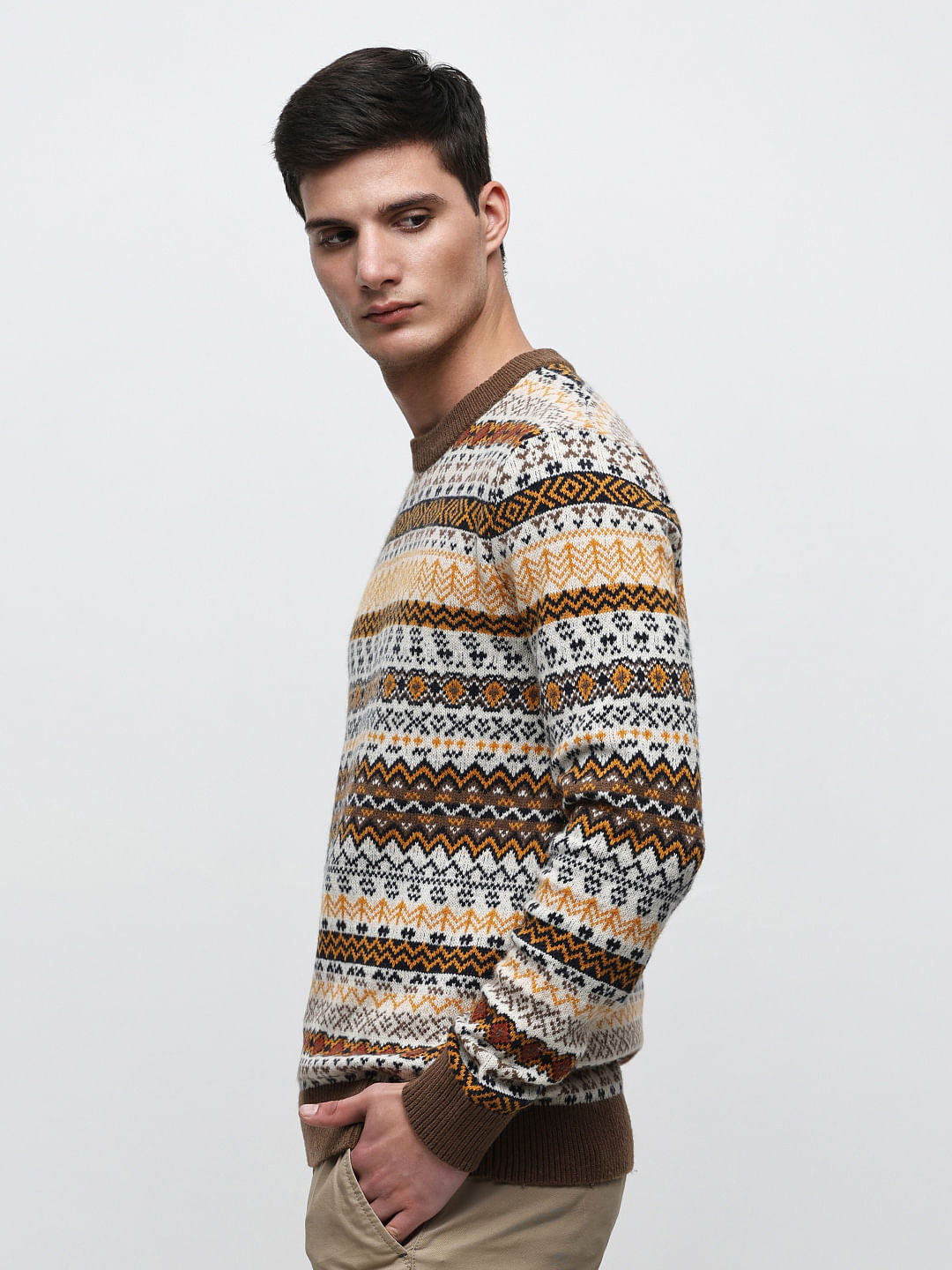 Brown FAIR ISLE Pullover