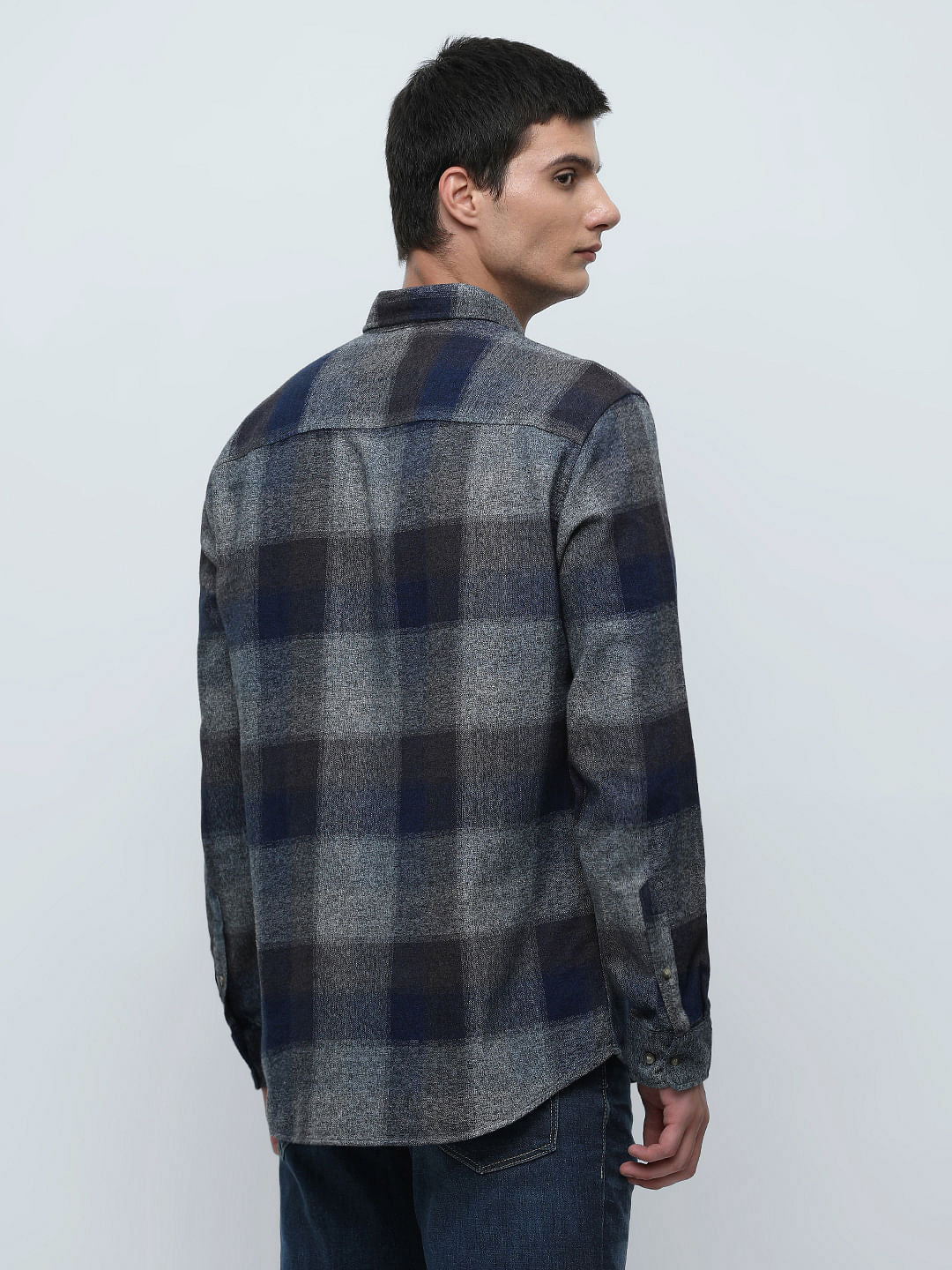 Blue Flannel Check Full Sleeves Shirt