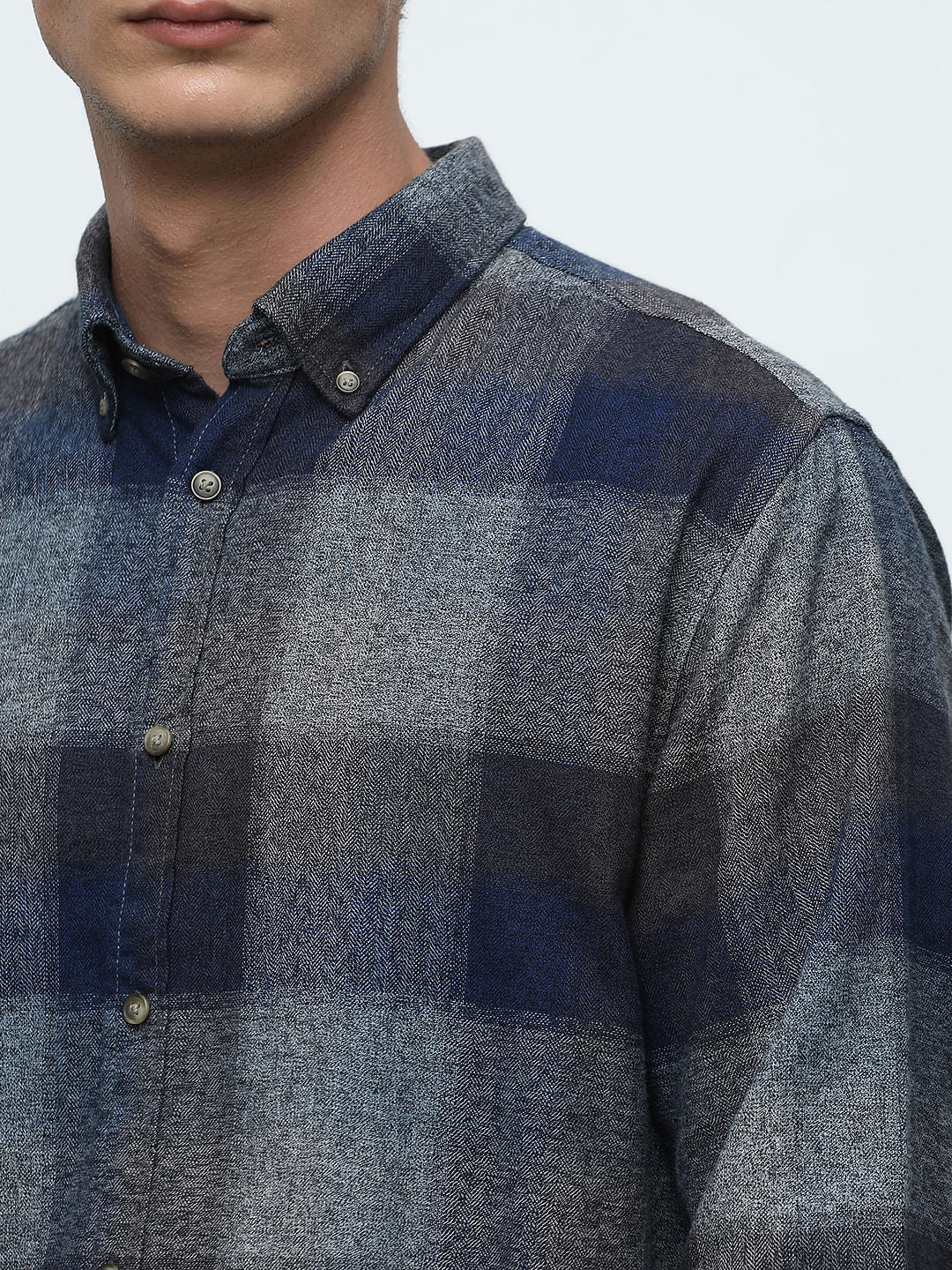 Blue Flannel Check Full Sleeves Shirt