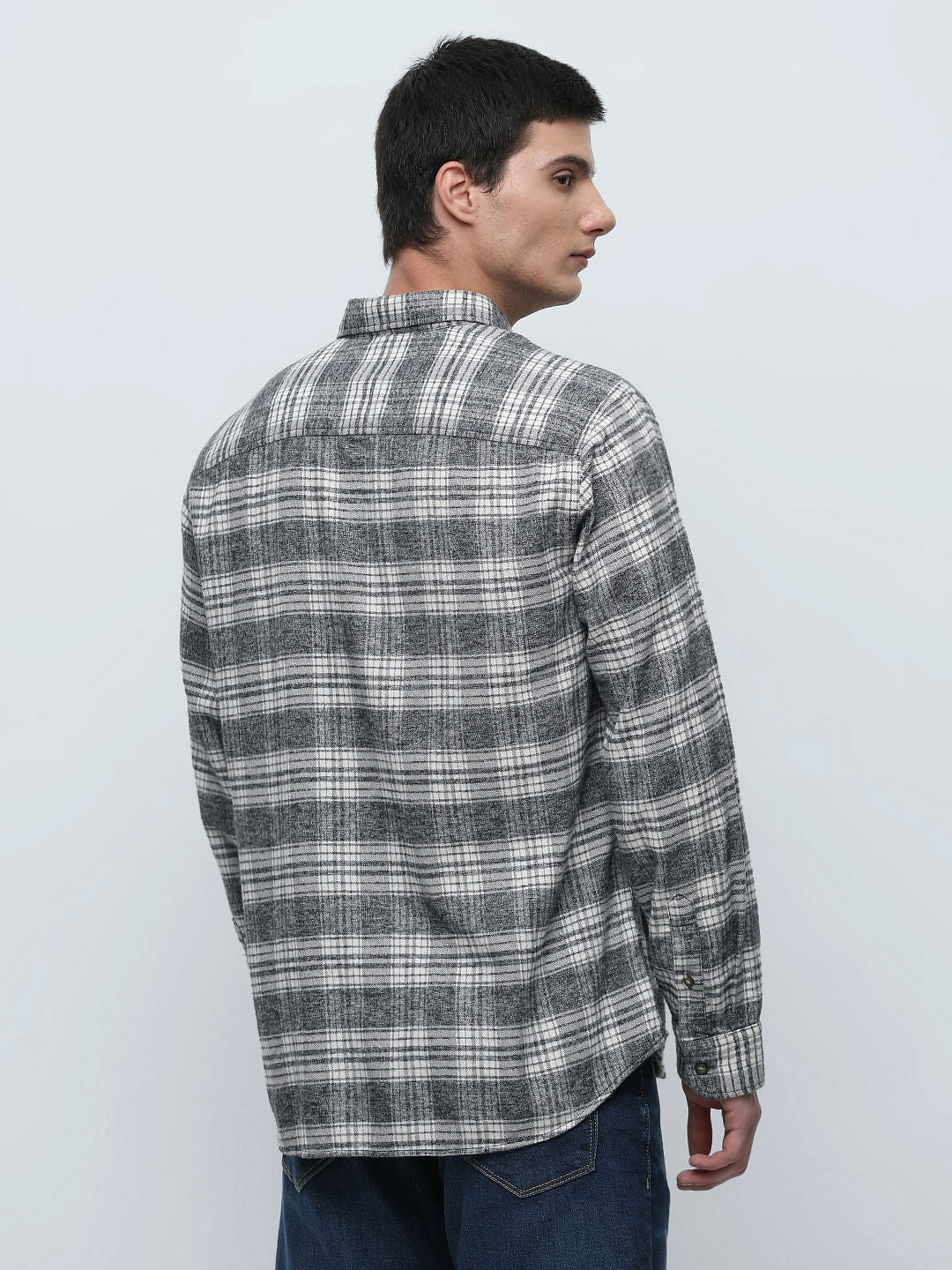 Grey Flannel Check Full Sleeves Shirt