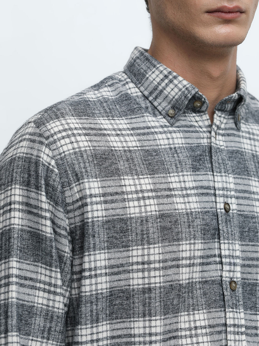 Grey Flannel Check Full Sleeves Shirt