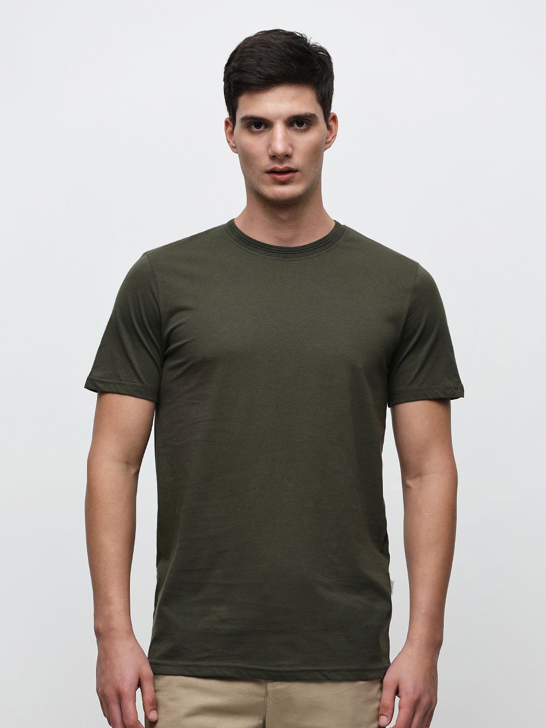 Green Organic Cotton Solid T-shirt