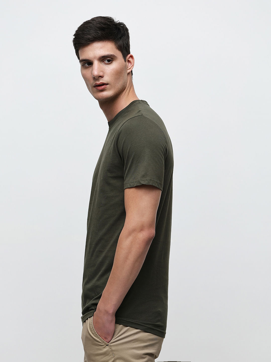 Green Organic Cotton Solid T-shirt
