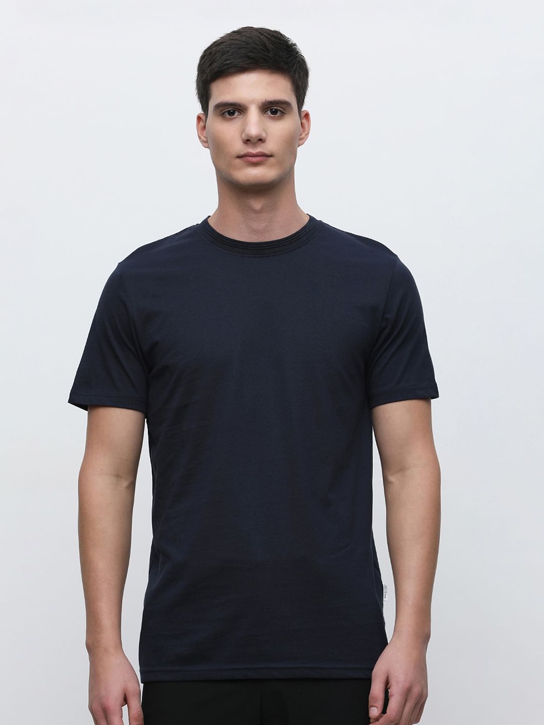 Blue Organic Cotton Solid T-shirt
