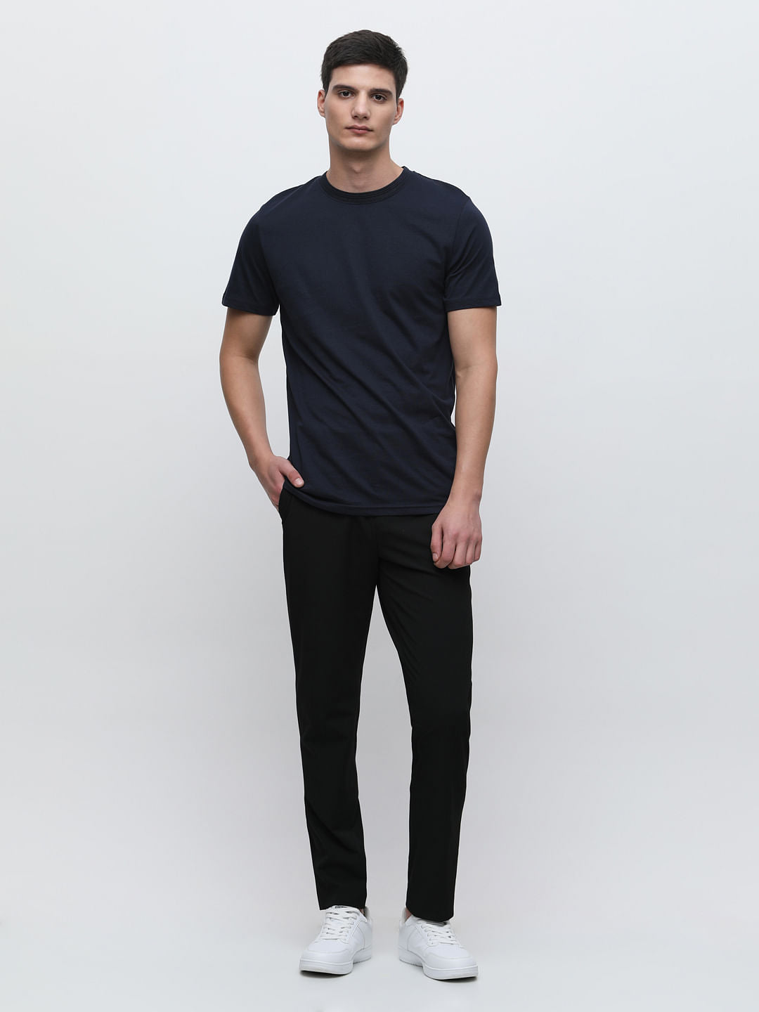 Blue Organic Cotton Solid T-shirt