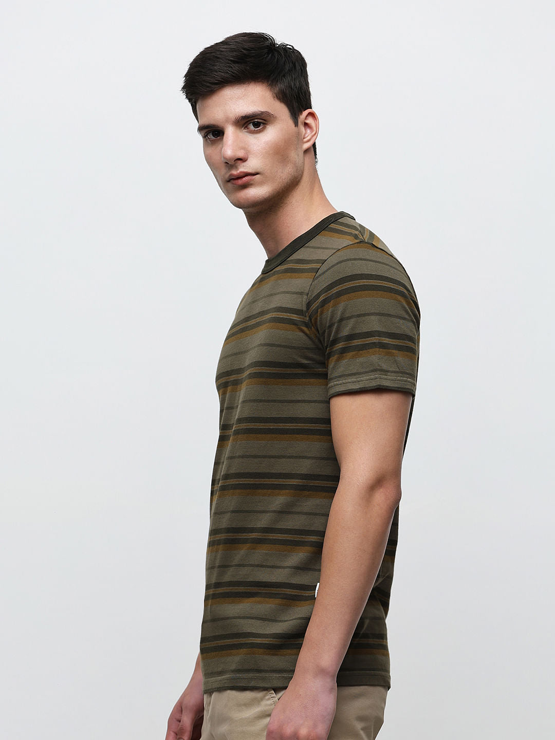 Green Striped Organic Cotton T-Shirt