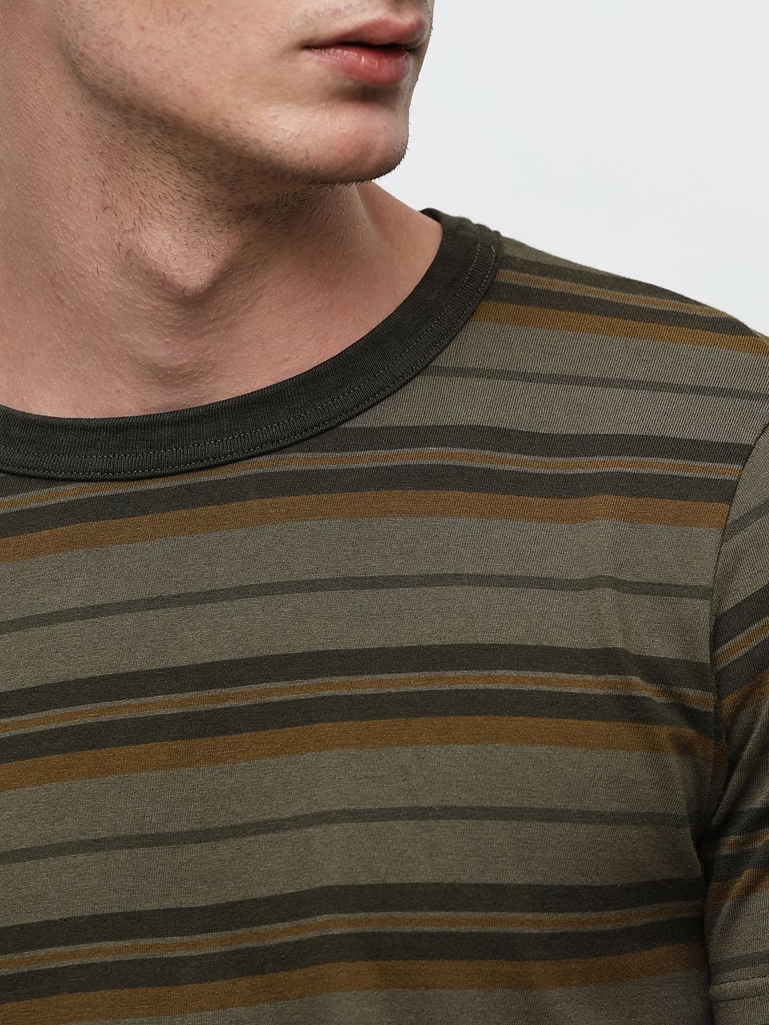 Green Striped Organic Cotton T-Shirt