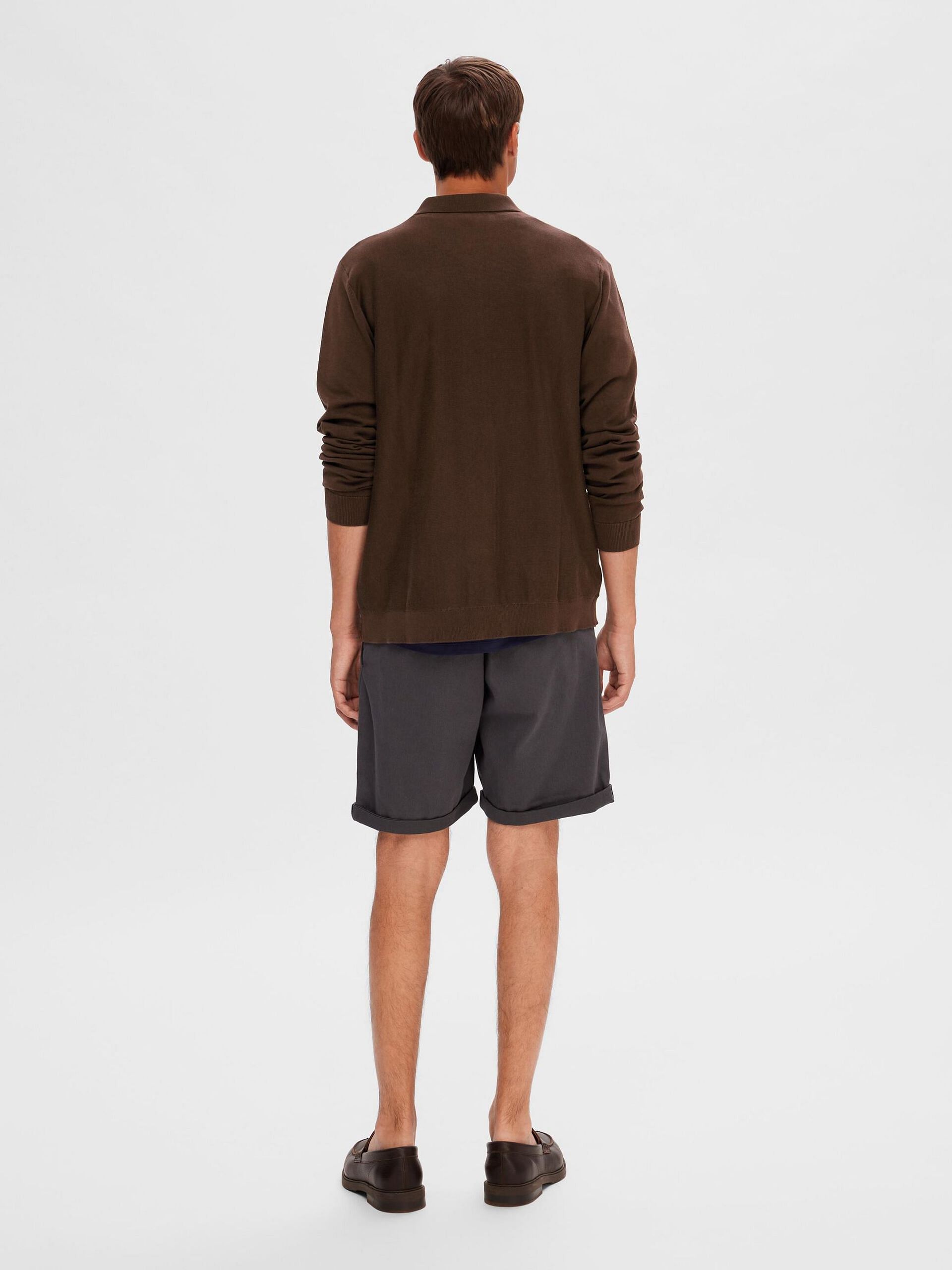 Brown Striped Zip-Up Cardigan