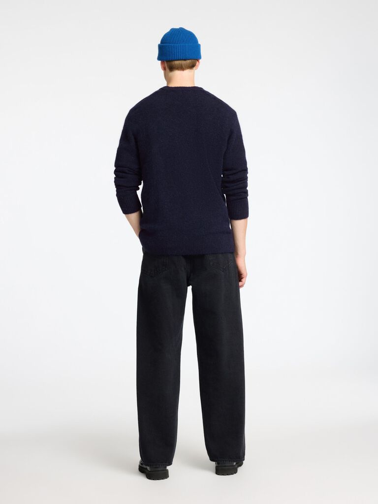 O-Neck Knitted Pullover - Blue