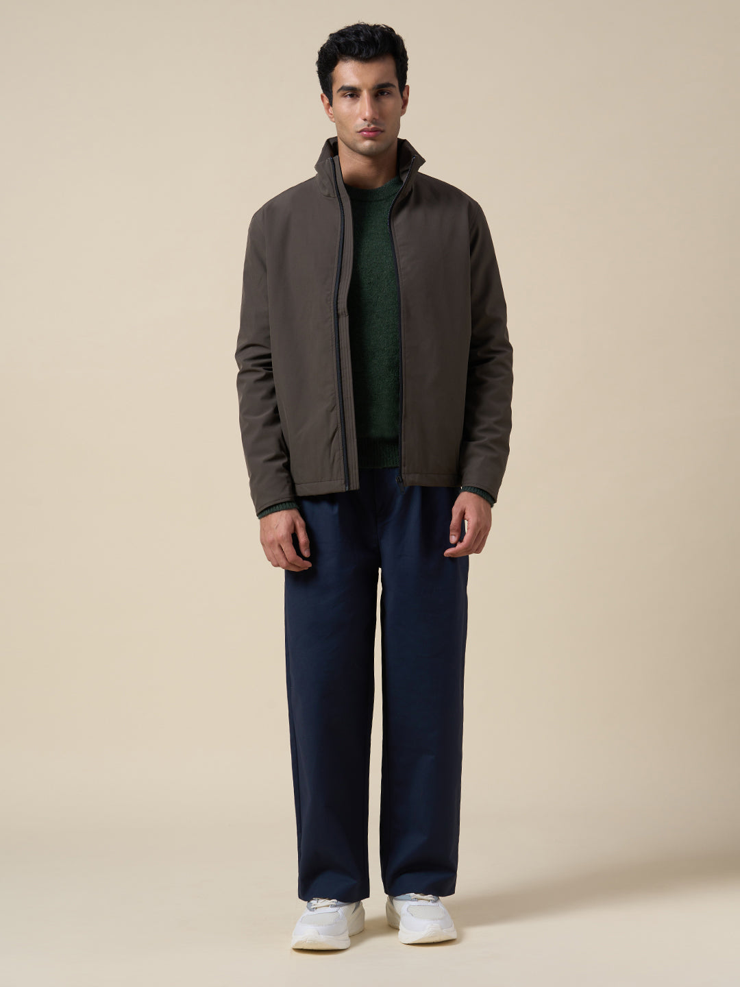 O-Neck Knitted Pullover - Green