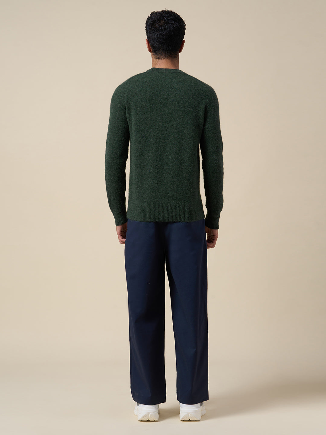 O-Neck Knitted Pullover - Green