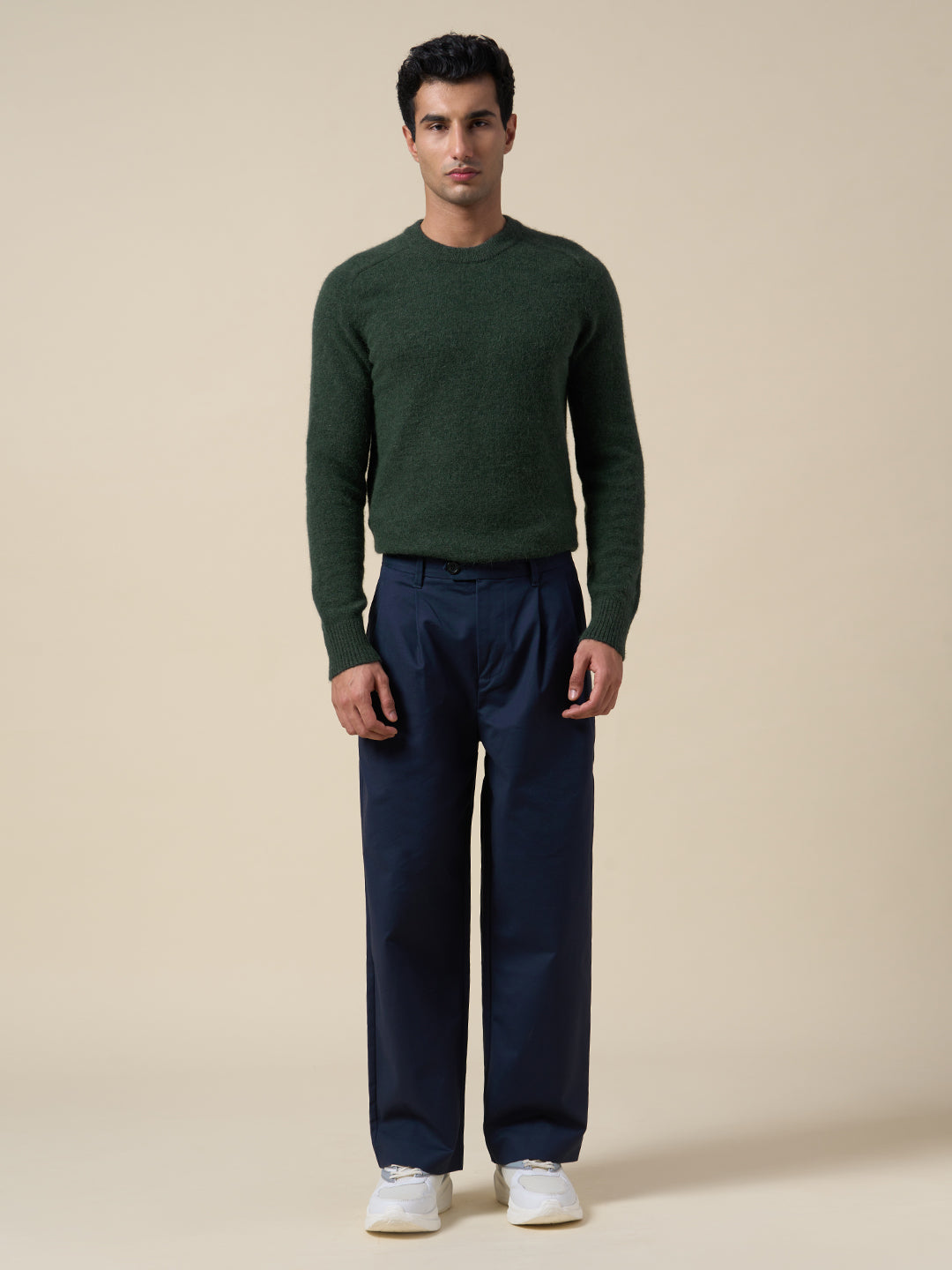 O-Neck Knitted Pullover - Green