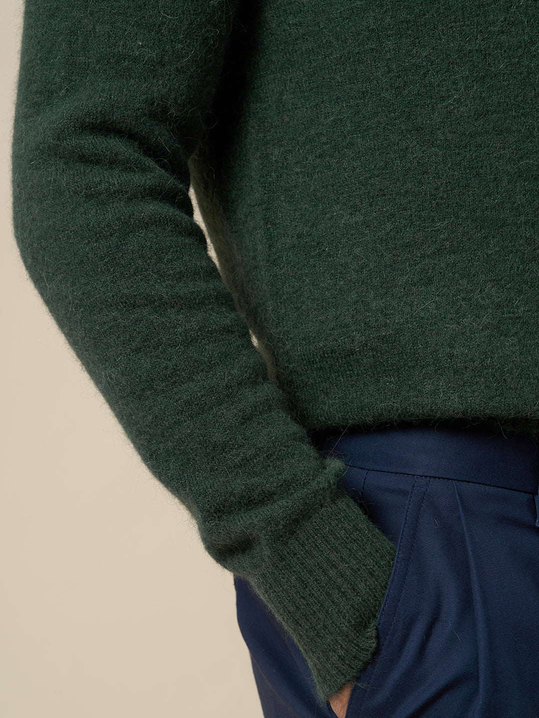 O-Neck Knitted Pullover - Green