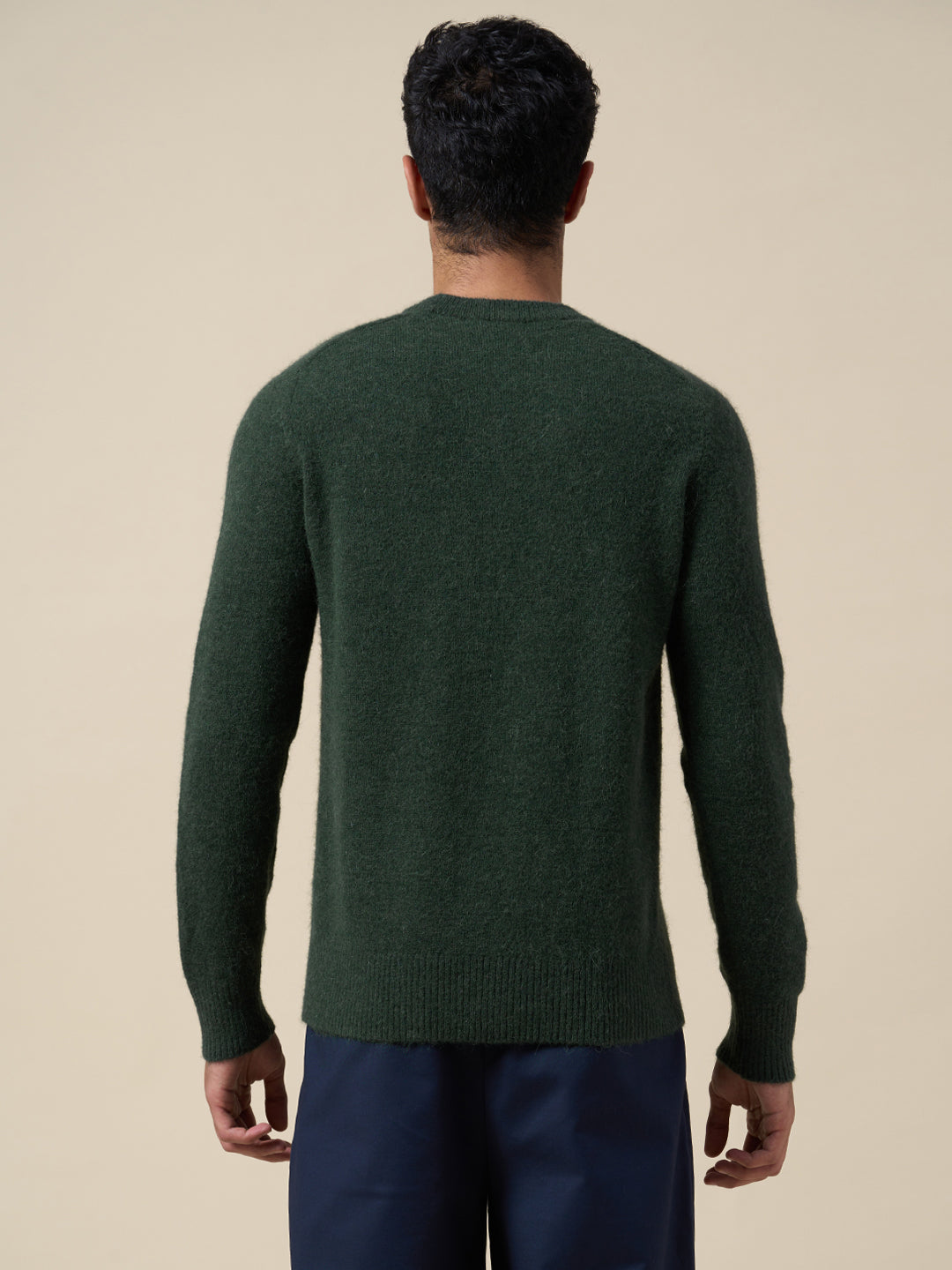 O-Neck Knitted Pullover - Green