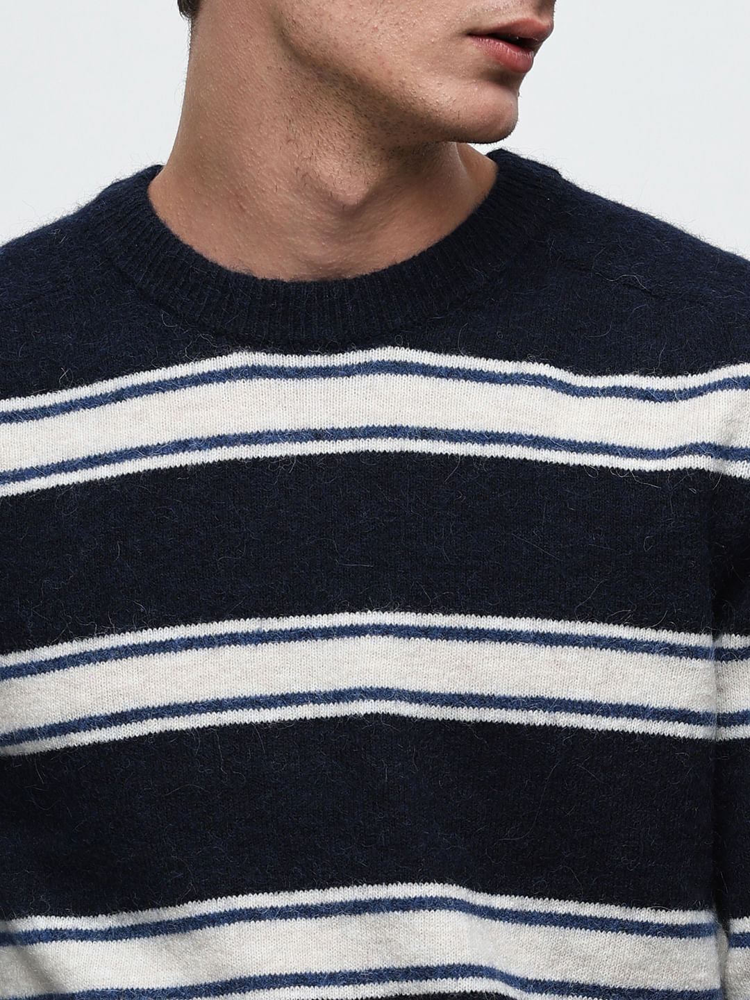 Dark Blue Striped Pullover