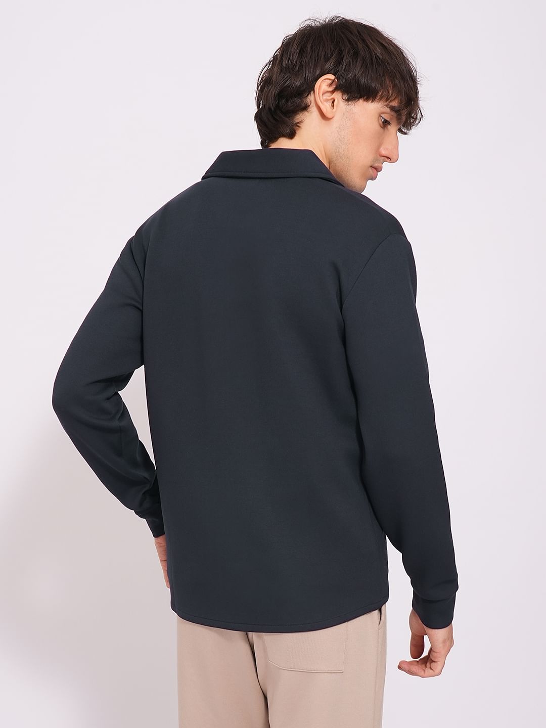 Blue Two-Way Zip Cardigan