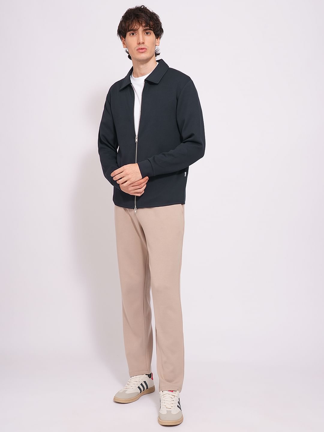 Blue Two-Way Zip Cardigan